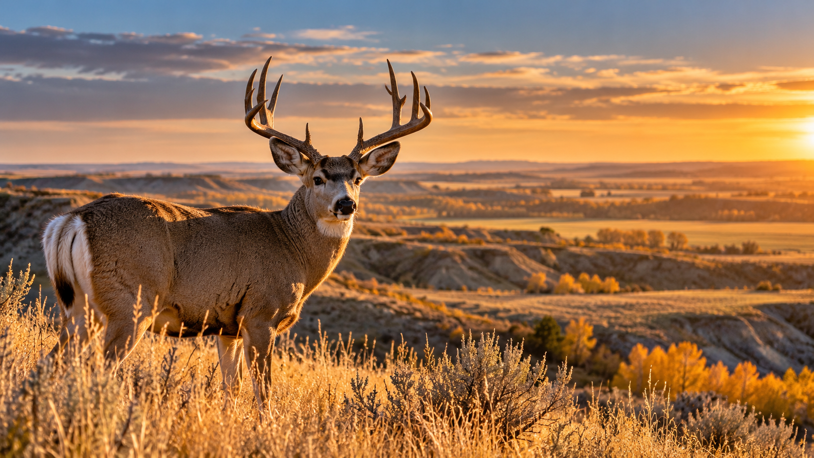 Southern Alberta Deer Hunting and Scouting Mule deer buck in Southern Alberta during October deer season